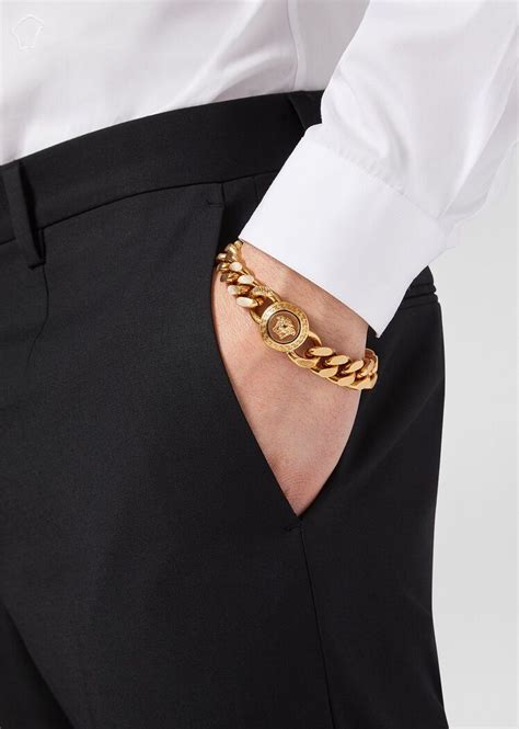 versace gold bracelet men's|versace gold bracelet men.